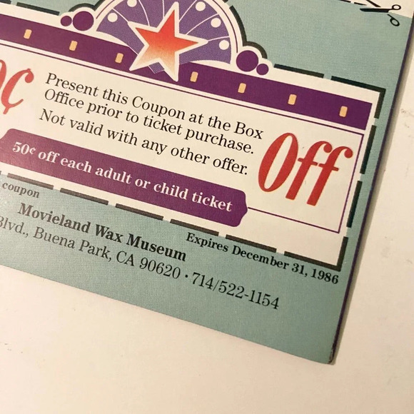 Vintage 1986 Lot of 2 Movieland Wax Museum Buena Park  California Brochure - Picture 3 of 15